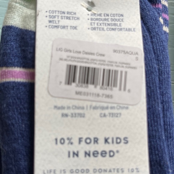 Life Is Good Girls’ Crew/ Low Cut Socks Cozy Florals/Fun Prints Shoe Size 7-10 - Picture 5 of 8